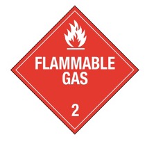 Class 2 flammable gas hazard label