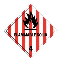 Class 4 flammable solid hazard label