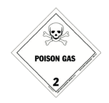 Class 2 poison gas hazard label