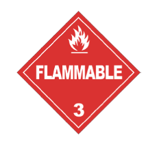 Class 3 flammable liquid hazard label