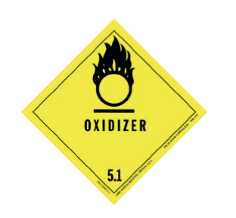 Class 5.1 oxidizer hazard label