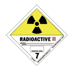 Class 7 radioactive material category II hazard label