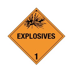 Class 1 explosives hazard label